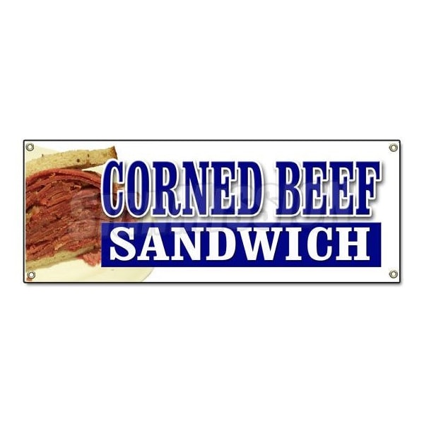 CORNED BEEF SANDWICH BANNER SIGN beef meat corn deli restaurant